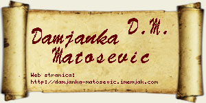 Damjanka Matošević vizit kartica